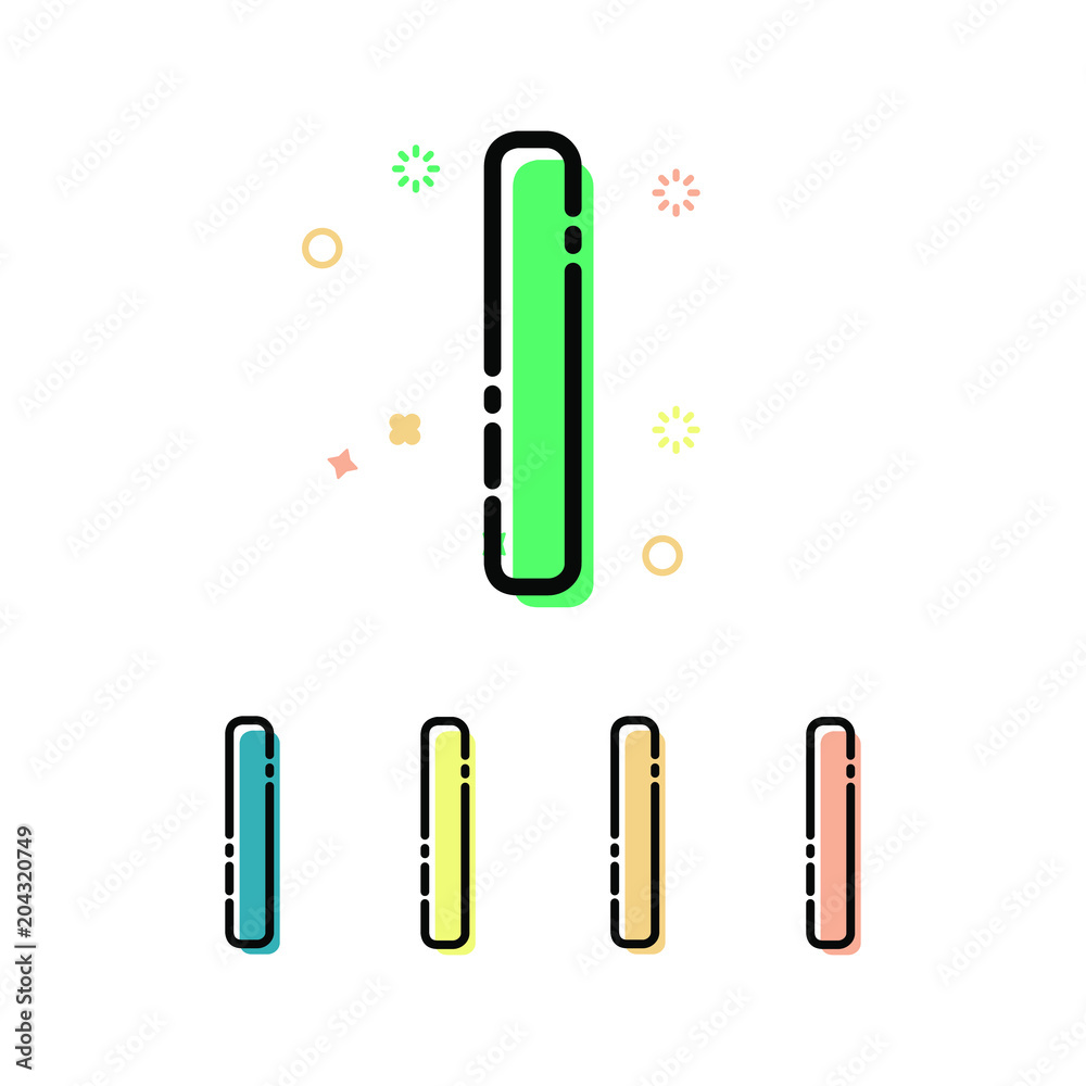 Letter i Children font in mbe style Letter i Children font in mbe style