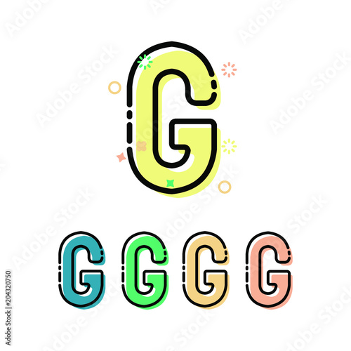 Letter g Children font in mbe style