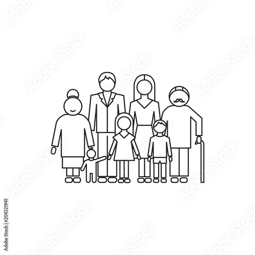 Big family line icon