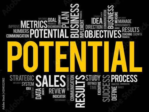 Potential word cloud collage, business concept background