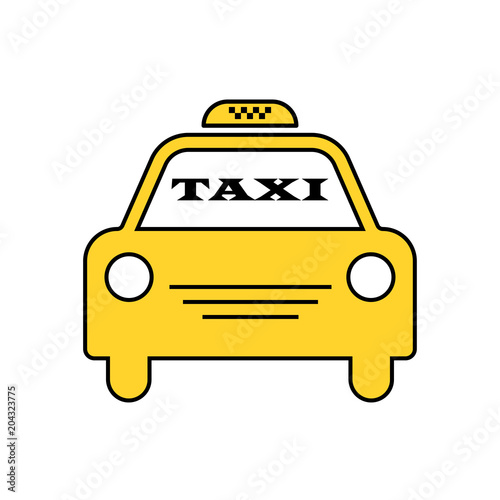 Yellow taxi car. Logotype for website, stickers and other photo