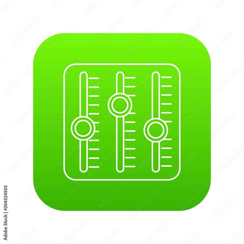 Sound mixer icon green vector Sound mixer icon green vector