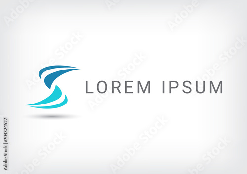 letter s vector logo design template, wave icon, spiral sign, curve symbol, vector illustration