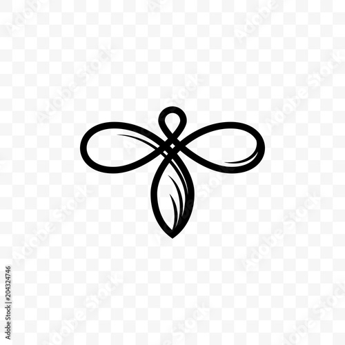 Bee vector line icon for honey beekeeping