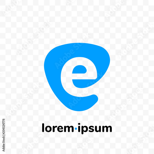 E digital e-mail at sign vector letter icon