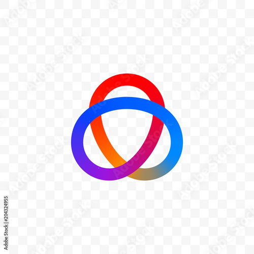 Colors triangle or infinity circles vector icon