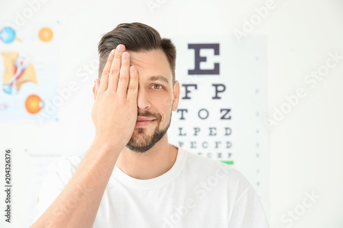 Young man visiting ophthalmologist