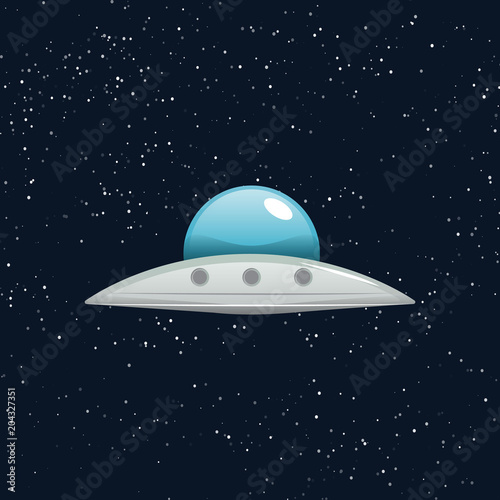 Ufo flying spaceship vector illustration