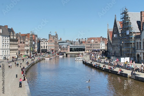 The river Leie in Ghent, Belgium