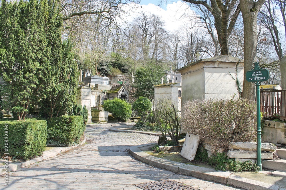 Père-Lachaise, famous cemetery in Paris (France)
