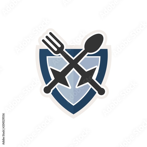 restaurant logo. spoon and fork icon. symbol. vector eps 08.