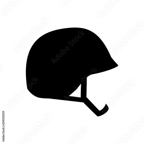 Icono plano silueta casco militar en color negro