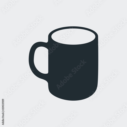 Icono plano taza cafe grande en fondo gris