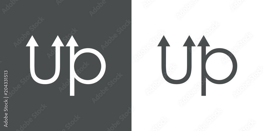 © teracreonte - Tipografia up con flechas en gris y blanco © teracreonte - Tipografia up con flechas en gris y blanco