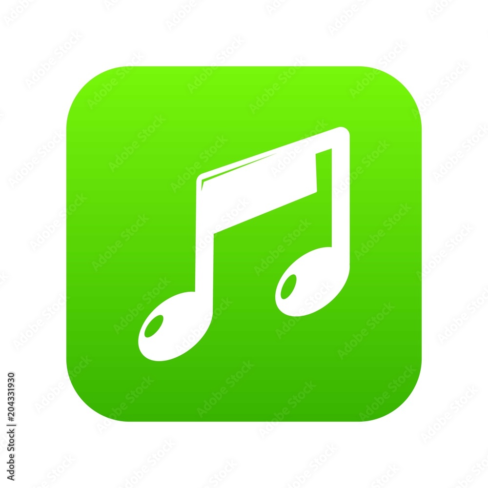 Music note icon green vector Music note icon green vector