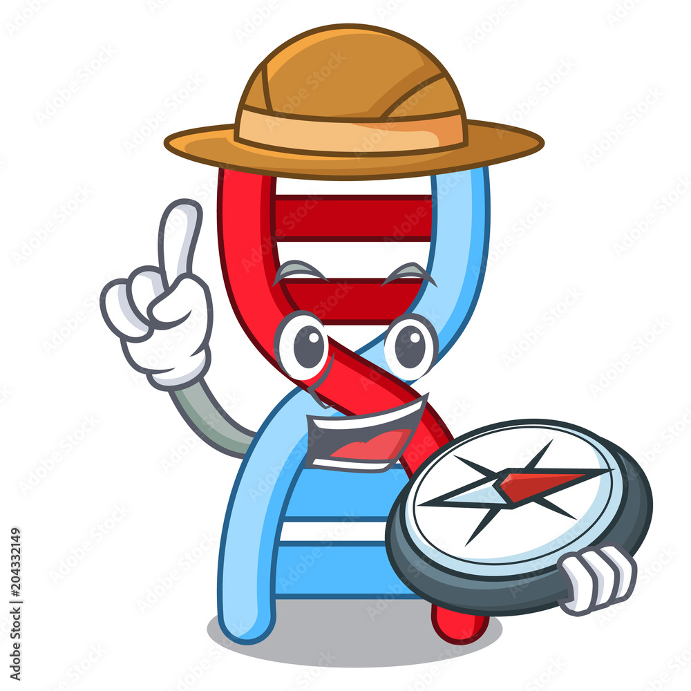 Vektorová grafika „Explorer dna molecule mascot cartoon“ ze služby Stock |  Adobe Stock