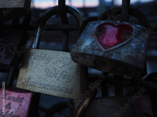Love lockers at Hohenzollernbridge, Cologne photo