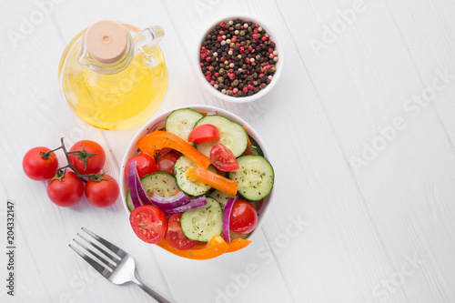Fresh vegetables salad in bowl