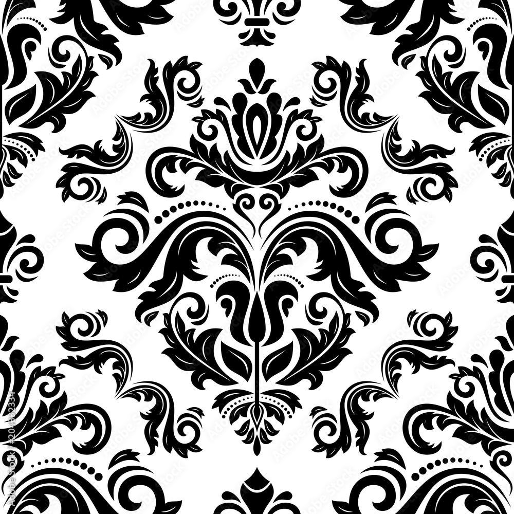 Classic seamless black and white pattern. Traditional orient ornament. Classic vintage background