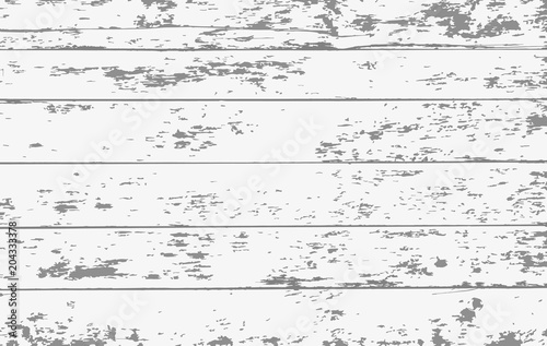 White wooden planks, table floor surface. Wooden board texture. Vector illustration.
