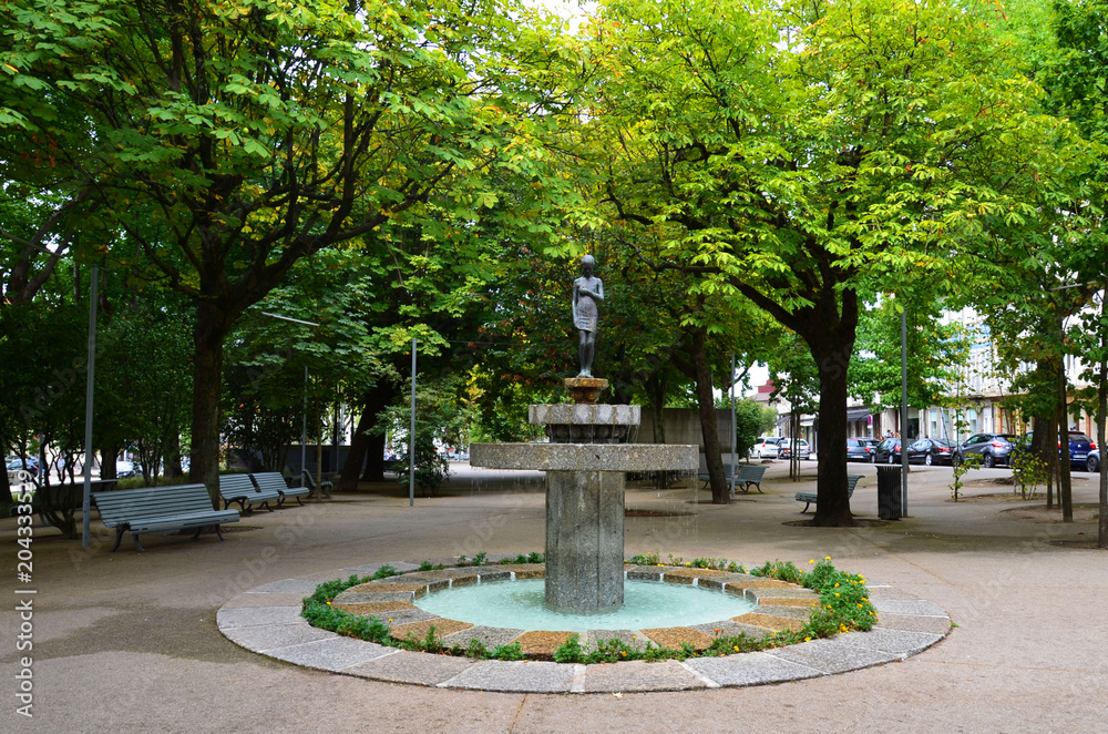 Alameda Public Garden in the center of the city Guimaraes, Portugal