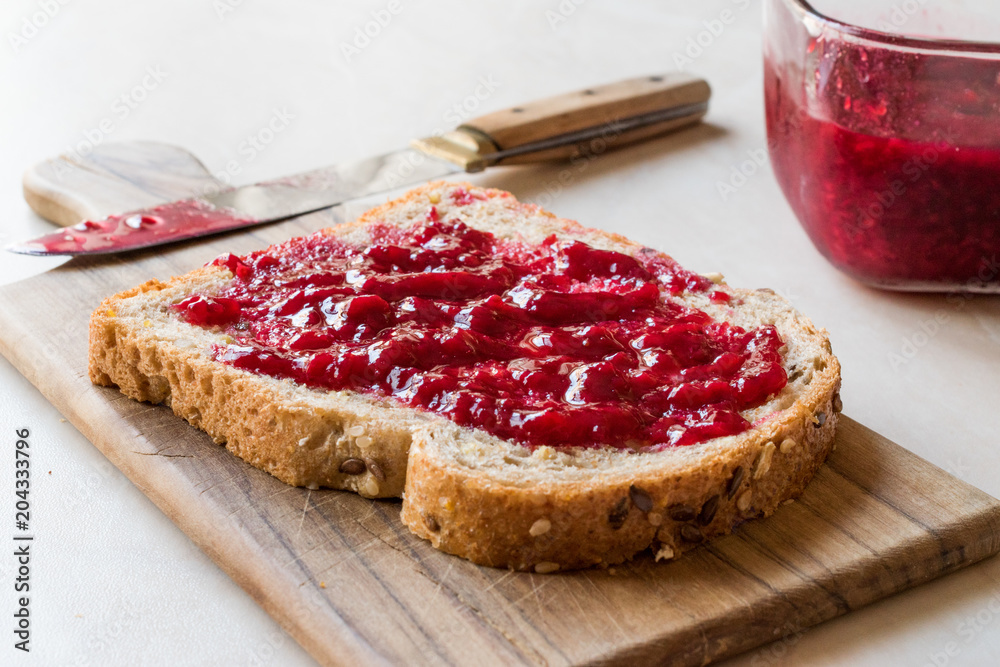 Raspberry Jam with Toast Bread / Marmalade Raspberry Jam with Toast Bread / Marmalade