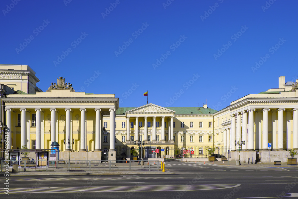 Warsaw, Poland - Historic building of Warsaw City Hall in city center at the Plac Bankowy Square