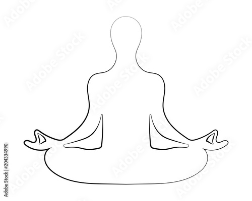 Meditation silhouette vector illustration 