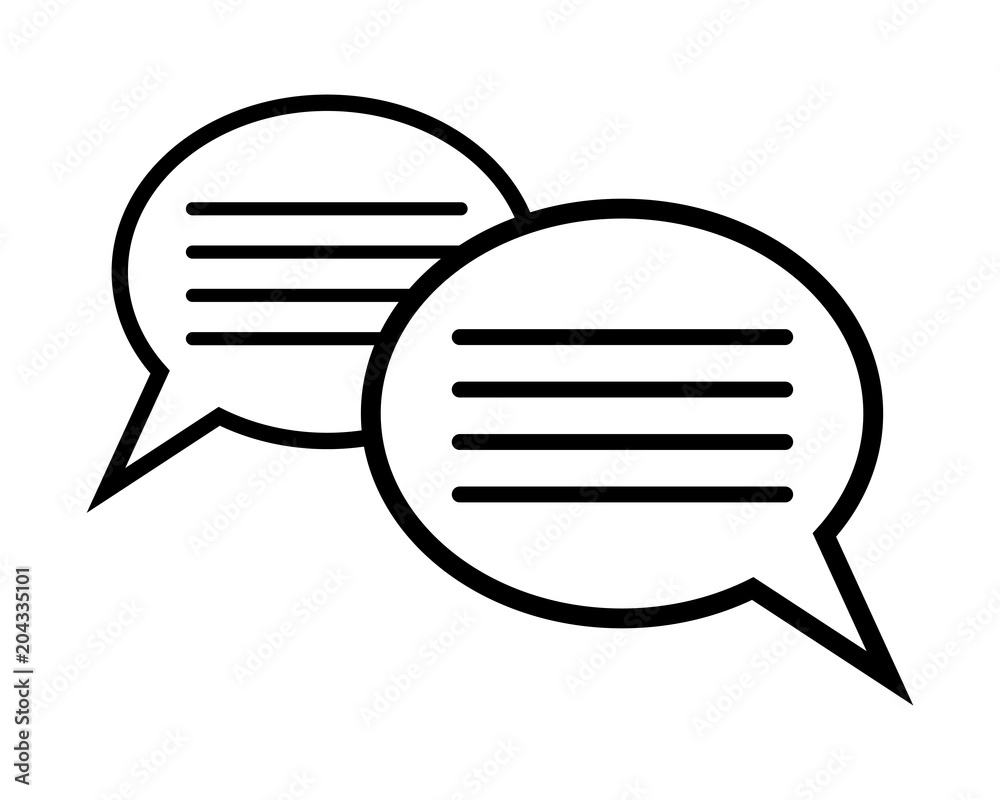 Conversation bubbles icon vector pictogram Conversation bubbles icon vector pictogram