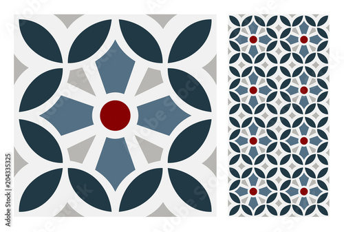 vintage tiles patterns antique seamless design in Vector illustration