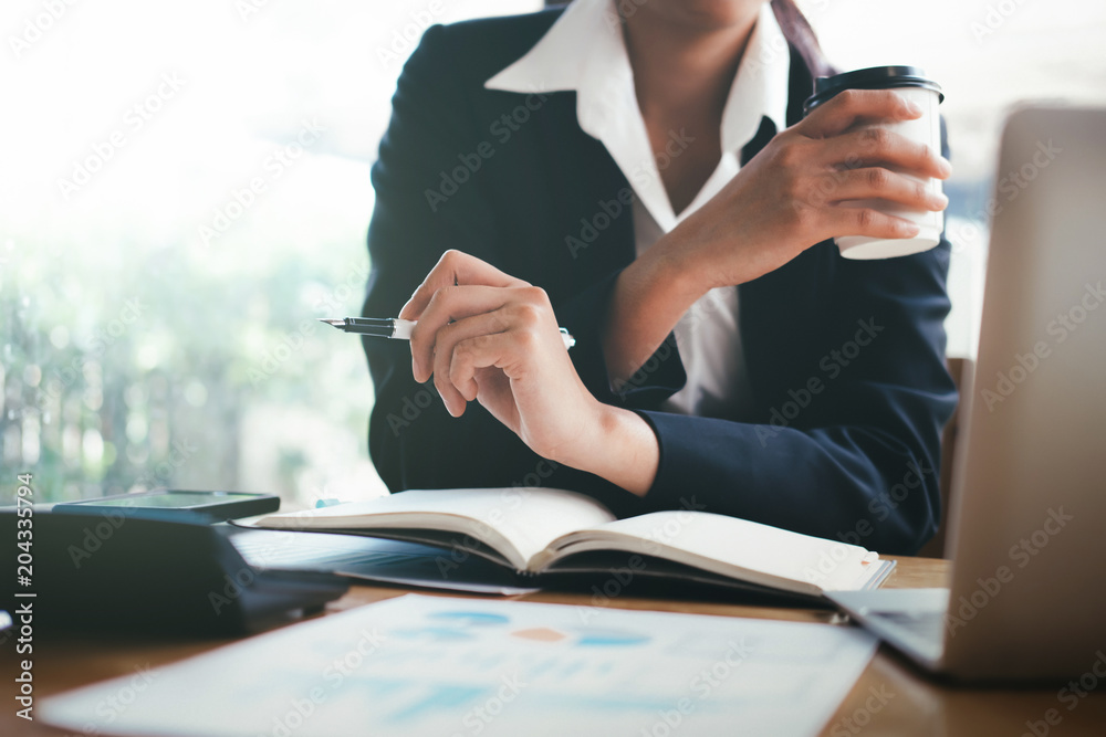 Business woman analyse marketing investment data. Business woman analyse marketing investment data.