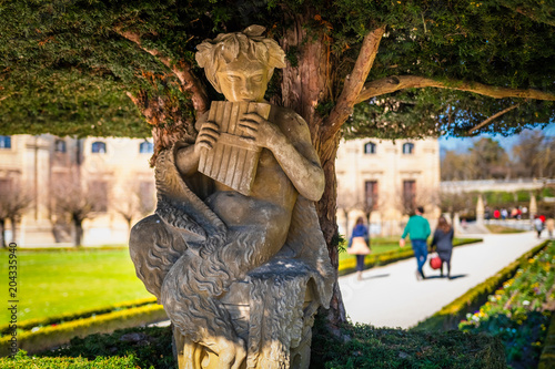 Vintage marble Angel in Wurzburg park, Bavaria, Germany