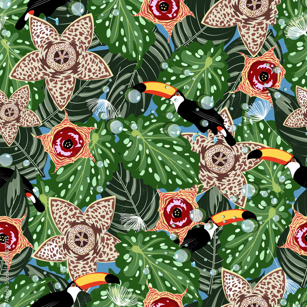 tropical plants.seamless pattern
