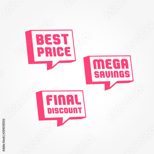 Best Price, Mega Savings & Final Discount Tags