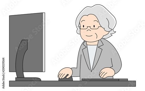 おばあちゃん_オフィスワーク