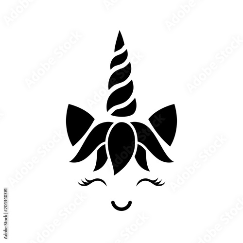Happy unicorn face vector. Cute unicorn face. Vector cartoon character illustration. Design for child card,t-shirt.Girls,kid.magic concept.Isolated on white background