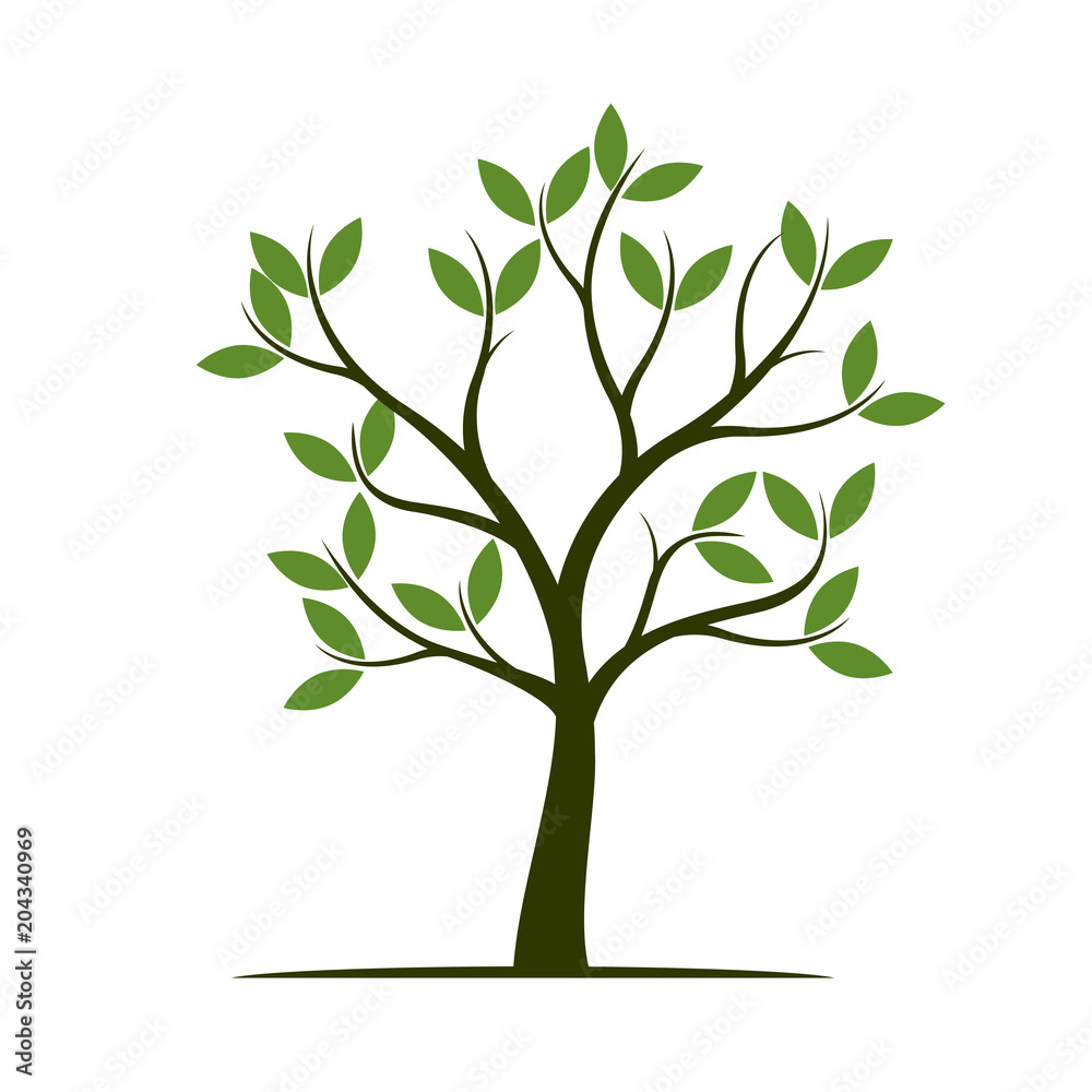 Green Spring Tree. Vector Illustration. Green Spring Tree. Vector Illustration.