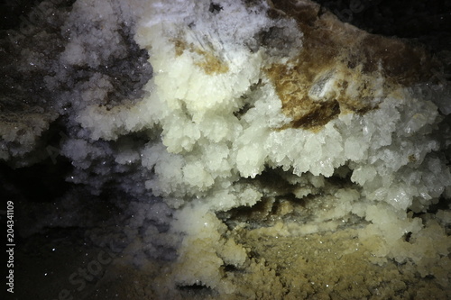 speleology: ancient millenarian geological crystals in the cave © Ihor
