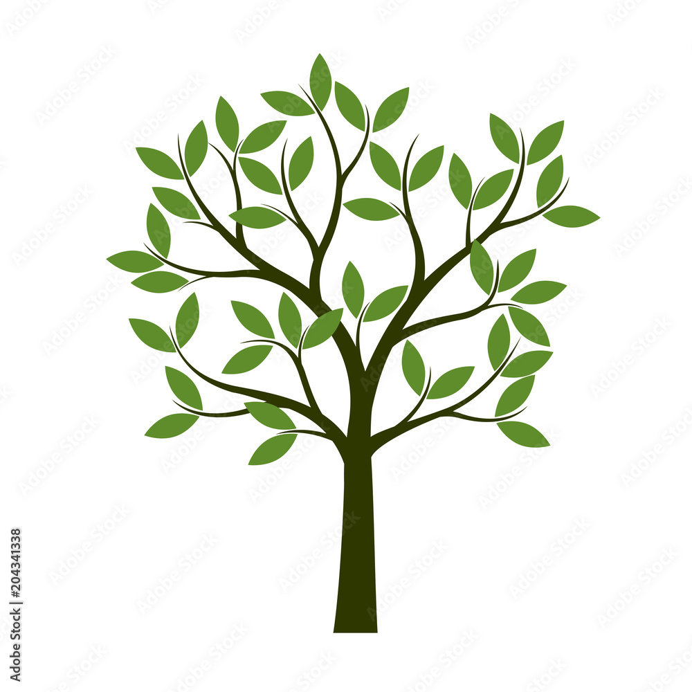 Green Spring Tree. Vector Illustration. Green Spring Tree. Vector Illustration.