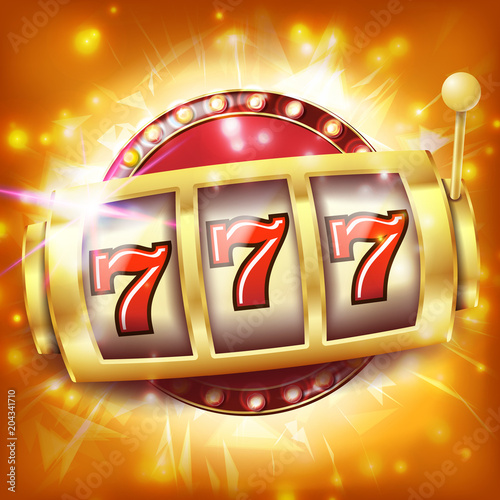 Casino Slot Machine Banner Vector. Sevens Jackpot Concept. Spin Object. Illustration