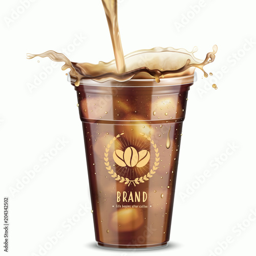 Isolated iced coffee
