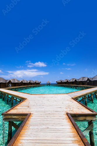 Fototapeta Naklejka Na Ścianę i Meble -  water bungalows at maldivian island