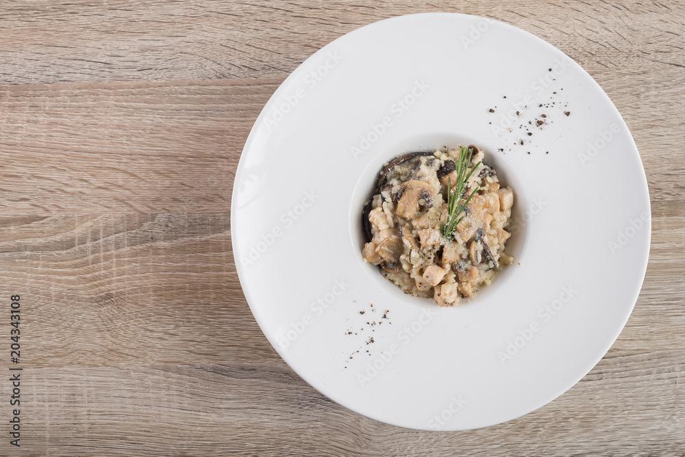 risotto with mushrooms and rosemary risotto with mushrooms and rosemary
