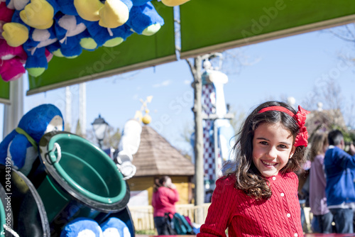 Little girl posing in the Amusement Par