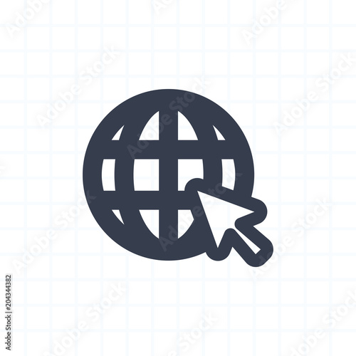 Grid Globe & Cursor - Cutout Icons . A professional, pixel-perfect icon.