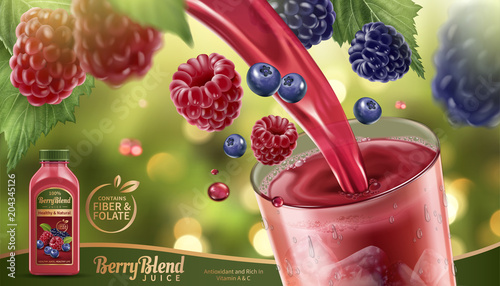 Berry blend juice ads
