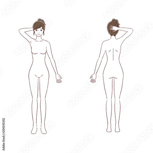 女性　ヌード　全身