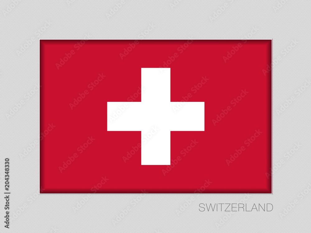 Flag of Switzerland. National Ensign Aspect Ratio 2 to 3 on Gray Flag of Switzerland. National Ensign Aspect Ratio 2 to 3 on Gray