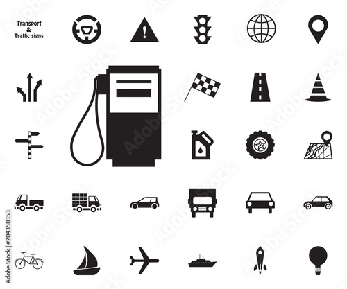 Petrol, Gas, Oil station icon. Transport vector icon set.