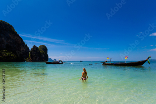 Tourist on Phra Nang Krabi